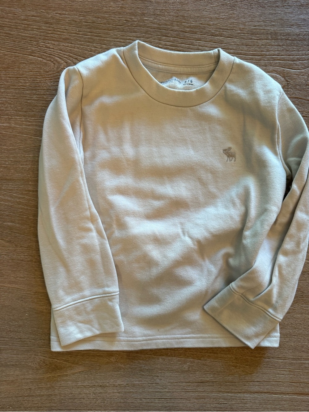 abercrombie kids Cream Long-Sleeve Crewneck Sweatshirt